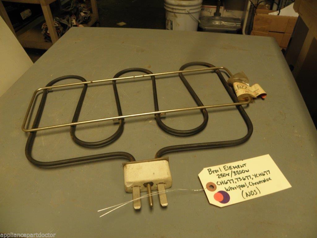 NOS Whirlpool Chromalox Broil Element CH677 TS677 YCH677 250v 3200w **SEE NOTE NOS Whirlpool Chromalox Broil Element CH677 TS677 YCH677 250v 3200w **SEE NOTE